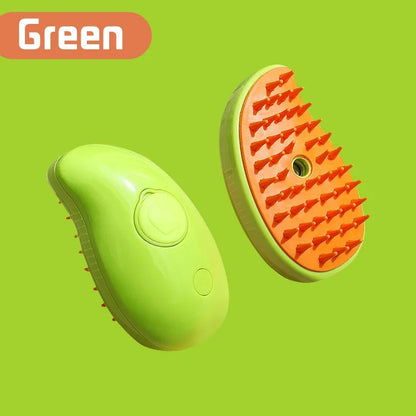 3-in-1 Pet Massage Brush with Steam Spray and Rotatable Design for Effective Hair Removal and Bathing